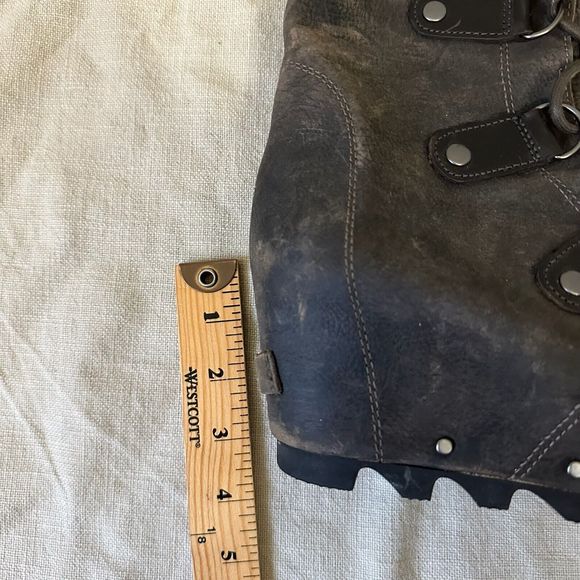 SOREL Joan of Arc Wedge Ankle Boots Booties in Brown Leather - Picture 13 of 13